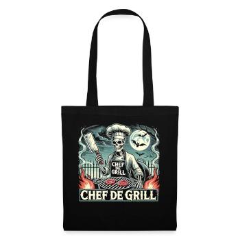 Skeleton Chef at the Grill Halloween – Chef de Grill - Tote Bag - black - Front