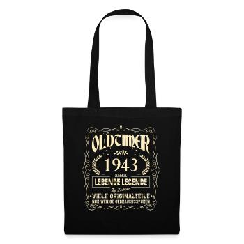 Oldtimer 1943 Geburtstag Lebende Legende Vintage - Stoffbeutel - Schwarz - Vorne