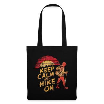 Keep Calm And Hike On Funny Hiking Design - Tote Bag - black - Front