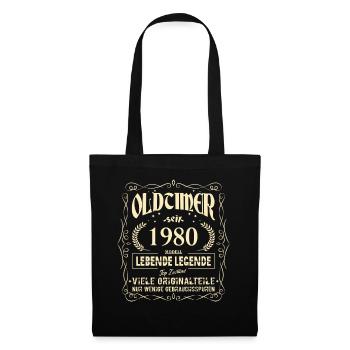 Oldtimer 1980 Geburtstag Lebende Legende Vintage - Stoffbeutel - Schwarz - Vorne
