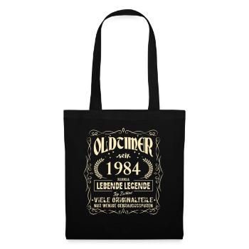 Oldtimer 1984 Geburtstag Lebende Legende Vintage - Stoffbeutel - Schwarz - Vorne