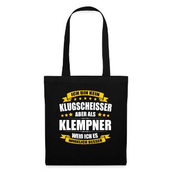 Ich Bin Kein Klugscheisser Klempner Installateur - Stoffbeutel - Schwarz - Vorne
