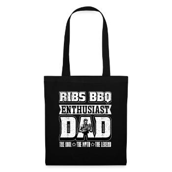 Ribs BBQ Enthusiast Dad The Idol The Meat Lover - Stoffbeutel - Schwarz - Vorne