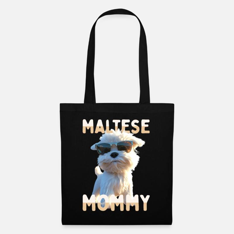 Maltese Mommy Mama Muttertag Mom Süßer Malteser - Stoffbeutel - Schwarz
