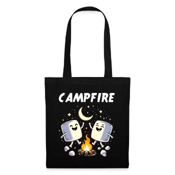 Camping Lagerfeuer Marshmallow Camper Lustig - Stoffbeutel - Schwarz - Vorne