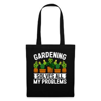 Gardening solves all my problems - Funny Gardener - Tote Bag - black - Front
