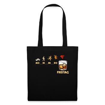 Fête du vendredi ! Le whisky, idée cadeau, pour les connaisseurs - Sac en tissu - noir - Devant