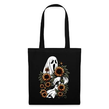 Creepy Ghost With Sunflowers - Tote Bag - black - Front