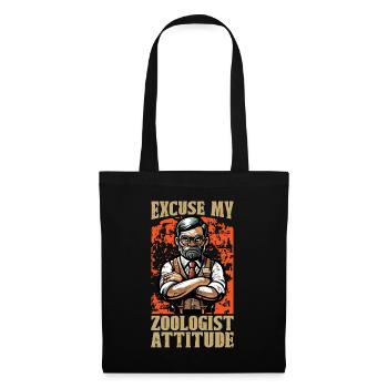 Excuse My Zoologist Attitude Animal Lover Zoologie - Sac en tissu - noir - Devant