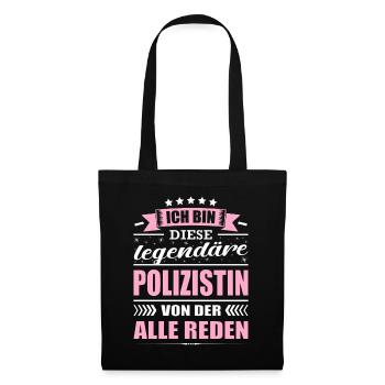 Ich Bin Diese Legendäre Polizistin Polizei - Stoffbeutel - Schwarz - Vorne