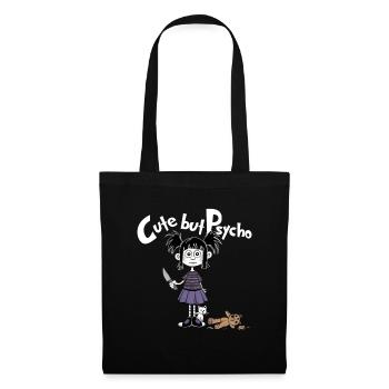 Cute but psycho Fun Gothic Girl - Stoffbeutel - Schwarz - Vorne