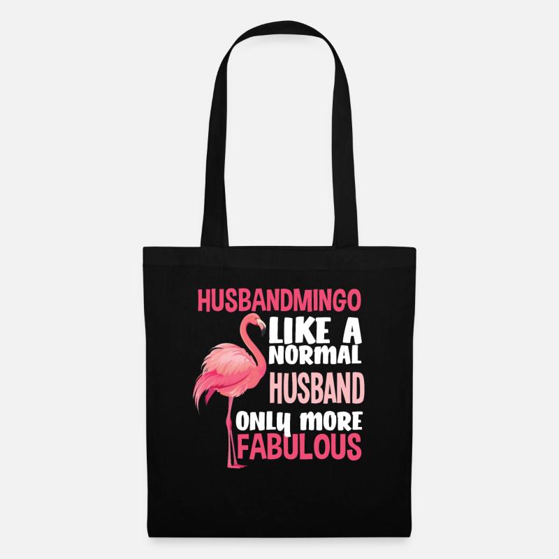 Flamingo Ehemann Fabulös - Stoffbeutel - Schwarz