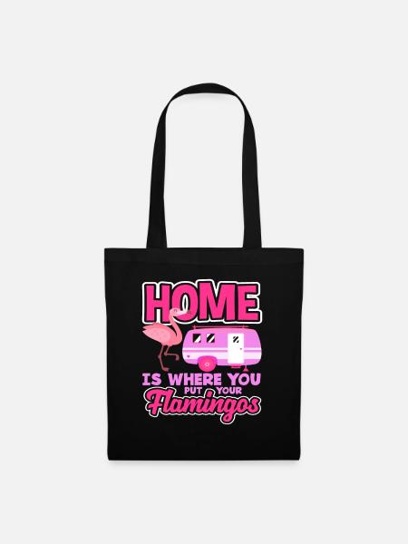 Flamingo Motorhome Camping - Tote Bag - black