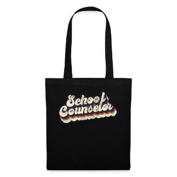 School Counselor Retro Vintage - Stoffbeutel - Schwarz - Vorne
