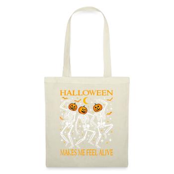 Lustige Halloween tanzende Skelette Jack O Laterne - Stoffbeutel - Natur - Vorne