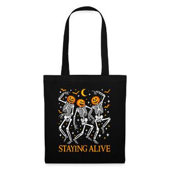 Am Leben bleiben Lustige Halloween tanzende Skelette - Stoffbeutel - Schwarz - Vorne