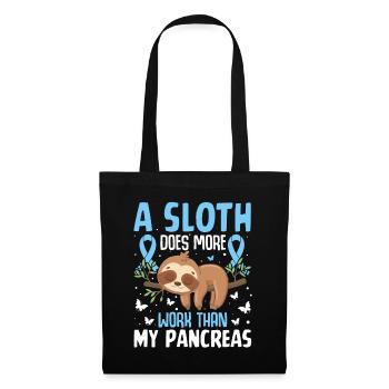 Sloth Diabetes Awareness T1D Blue Ribbon Funny - Tote Bag - black - Front