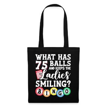 Qu’est-ce qui a 75 boules drôle loterie jeu bingo - Sac en tissu - noir - Devant