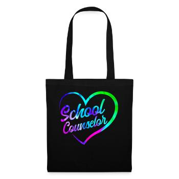 School Counselor Heart Watercolor - Stoffbeutel - Schwarz - Vorne