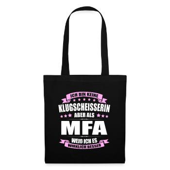 Ich Bin Keine Klugscheisserin MFA Arzthelferin - Stoffbeutel - Schwarz - Vorne