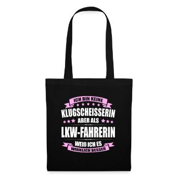 Ich Bin Keine Klugscheisserin LKW-Fahrerin Trucker - Stoffbeutel - Schwarz - Vorne