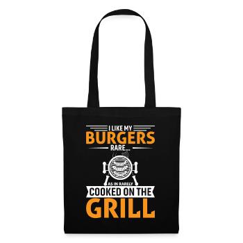 Ich mag meine Burger rare... Wie in Selten gekocht auf dem - Stoffbeutel - Schwarz - Vorne