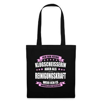 Ich Bin Keine Klugscheisserin Reinigungskraft - Stoffbeutel - Schwarz - Vorne