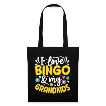 I Love Bingo And My Grandkids Funny Gambling - Tote Bag - black - Front