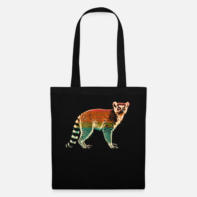 Lemur Madagaskar - Stoffbeutel - Schwarz