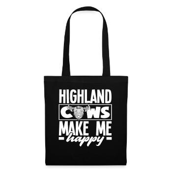 Highland Kühe Machen Mich Glücklich - Stoffbeutel - Schwarz - Vorne