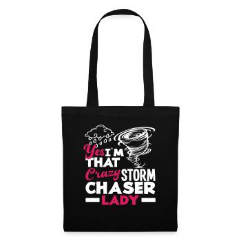 yes, I'm that crazy storm chaser - Tote Bag - black - Front