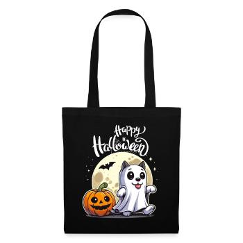 Halloween Cat Full Moon Pumpkin Ghost Kids - Tote Bag - black - Front