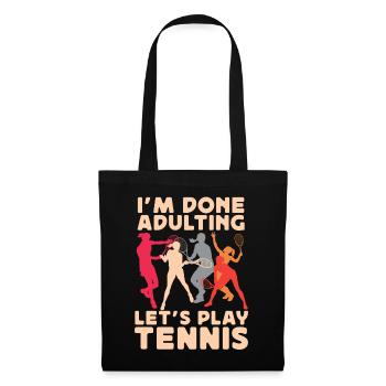 Funny Tennis Player Racket I'm - Stoffbeutel - Schwarz - Vorne