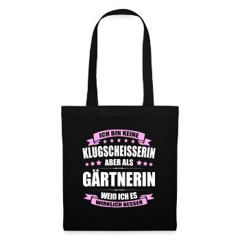 Ich Bin Keine Klugscheisserin Gärtnerin - Stoffbeutel - Schwarz - Vorne