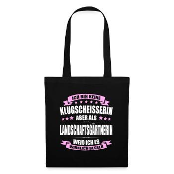 Ich Bin Keine Klugscheisserin Landschaftsgärtnerin - Stoffbeutel - Schwarz - Vorne