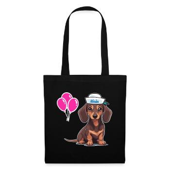Chien Teckel Sailor Sailor Ballons d’anniversaire - Sac en tissu - noir - Devant