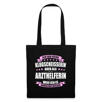 Ich Bin Keine Klugscheisserin Arzthelferin MFA - Stoffbeutel - Schwarz - Vorne