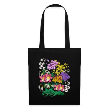 Orchideen Blumen Pflanzen Geschenk Orchidee - Stoffbeutel - Schwarz - Vorne