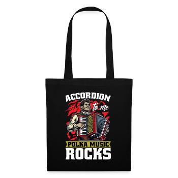 Accordéon To Me Polka Music Rocks Accordéoniste - Sac en tissu - noir - Devant