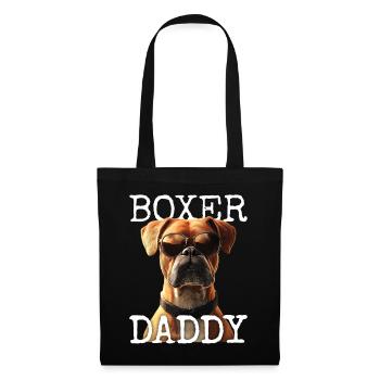 Deutscher Boxer Dad Hund Papa Vatertag Boxer Daddy - Stoffbeutel - Schwarz - Vorne