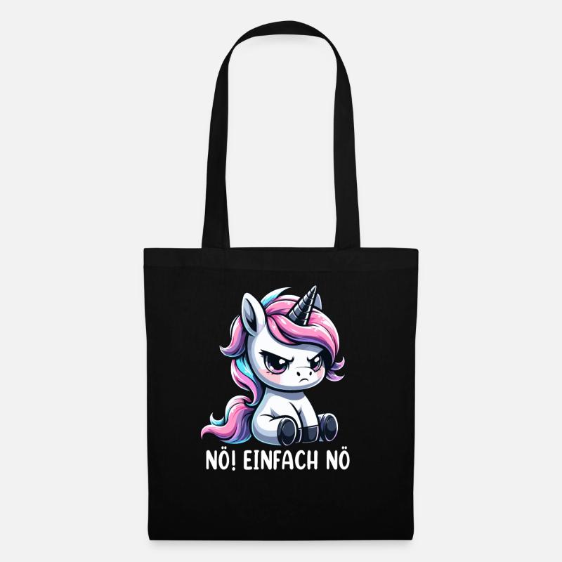 Einhorn Nö Einfach Nö - Stoffbeutel - Schwarz