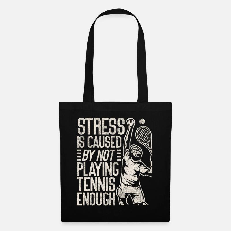Funny Tennis Player Racket Stress - Stoffbeutel - Schwarz