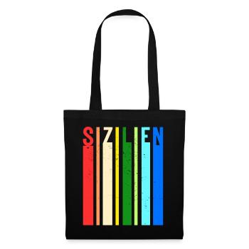 Sizilien Italien Urlaub Sicilia Idee - Stoffbeutel - Schwarz - Vorne