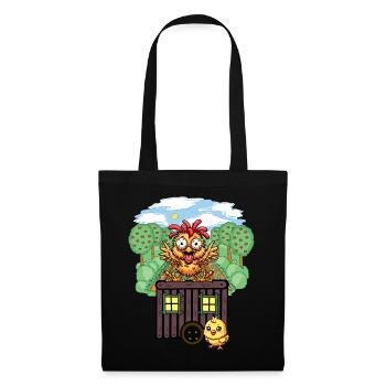 Poulets Poulet Construction Remorque Jardin Poulailler - Sac en tissu - noir - Devant