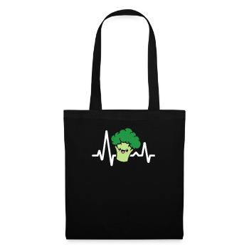 Rythme cardiaque ECG de brocoli - Sac en tissu - noir - Devant