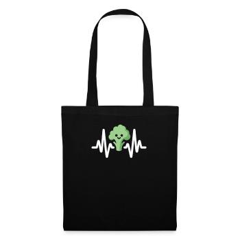 Rythme cardiaque ECG de brocoli - Sac en tissu - noir - Devant