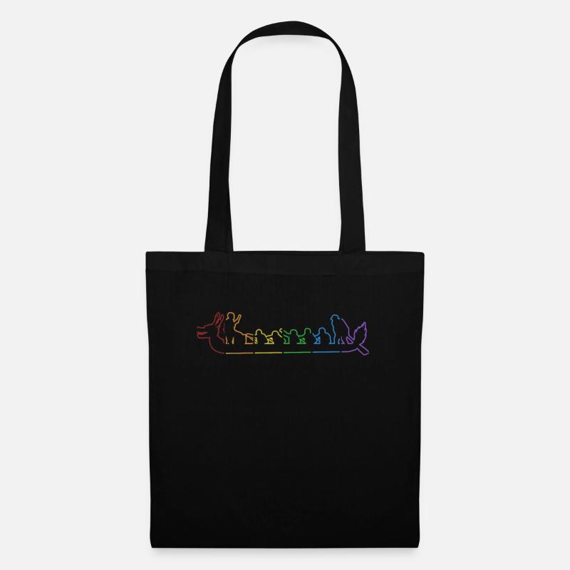 Drachenboot LGBT Regenbogen Paddler Trommler Team - Stoffbeutel - Schwarz