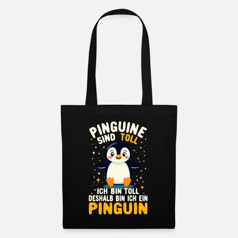 Pinguin Lustiges Pinguine sind toll Pinguin Spruch - Stoffbeutel - Schwarz
