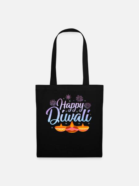 Happy Diwali - Stoffbeutel - Schwarz