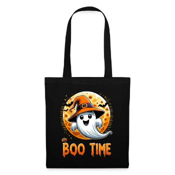 Halloween Ghost Ghost Boo Time Witch Hat Funny - Tote Bag - black - Front
